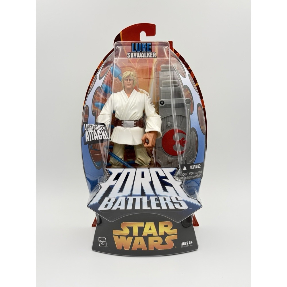 Star Wars Force Battlers Luke Skywalker Action Figure Lightsaber Attack New 2005